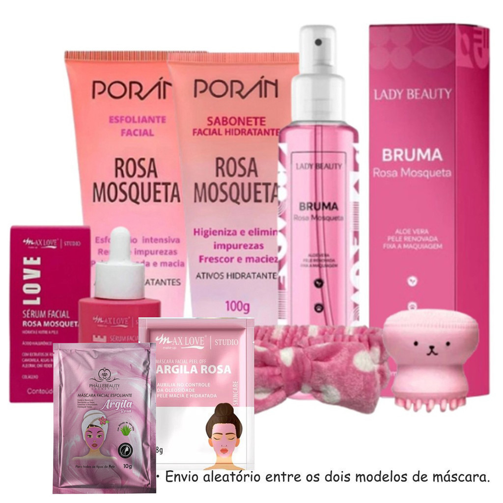 Kit 7 Rosa Mosqueta Skin Care Limpeza Facial Completo em Oferta na Shopee