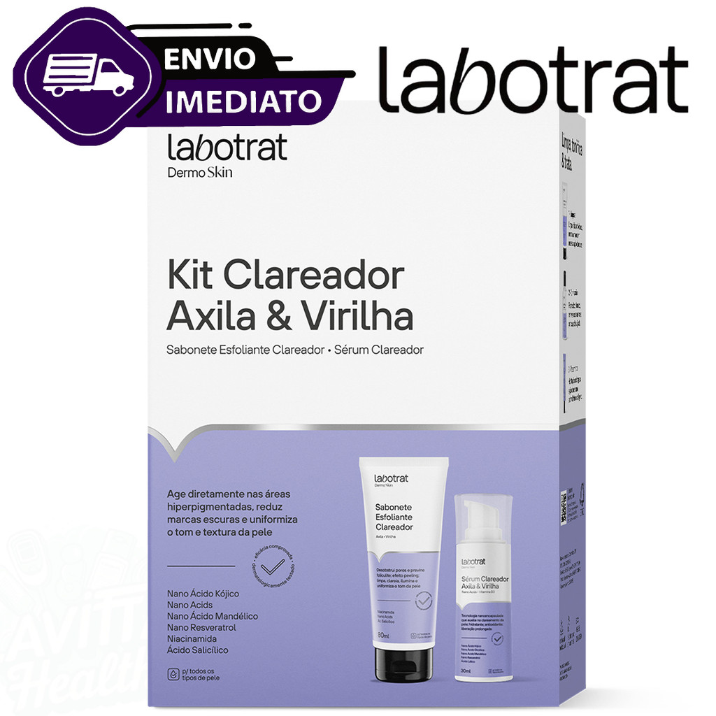 Kit Clareador Sabonete Esfoliante + Sérum Axila e Virilha Labotrat Previne Foliculite Envio Imediato