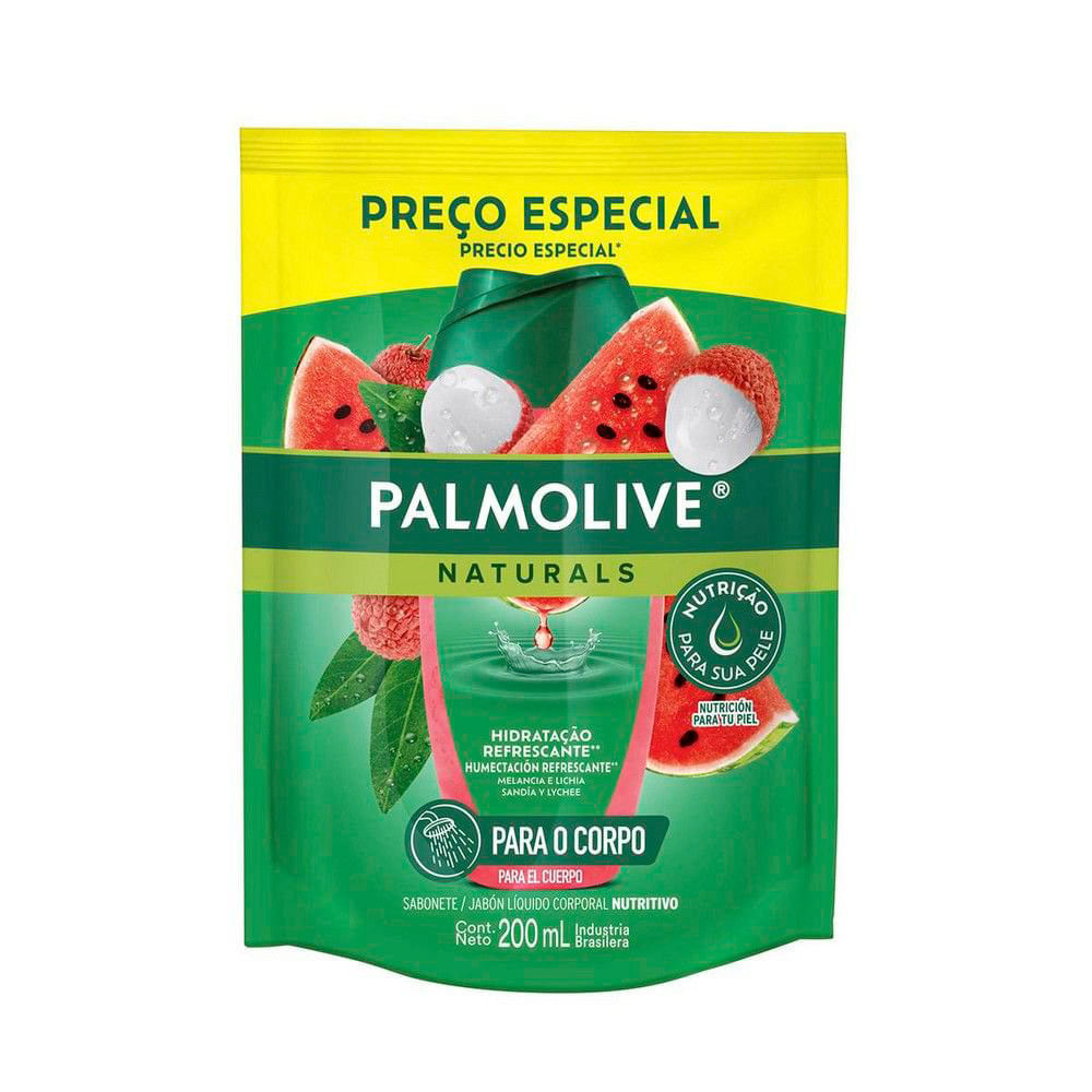 Sabonete Líquido Palmolive Naturals Melância para o Corpo Refil Preço Especial 200ml