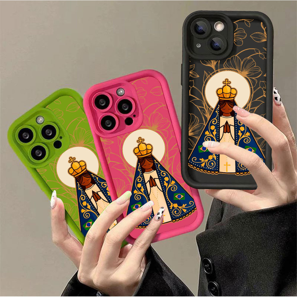 Capa À Prova De Choque Para Samsung S24 Ultra S23 Plus S20 FE S22Ultra S21 A17 A07 A55 A15 M34 Guardião Da Santa Mãe Cas
