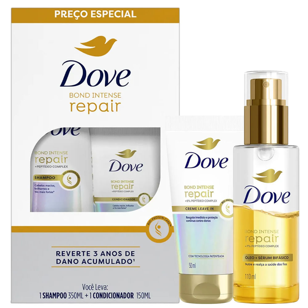 Kit reparo intenso de cabelo com Dove