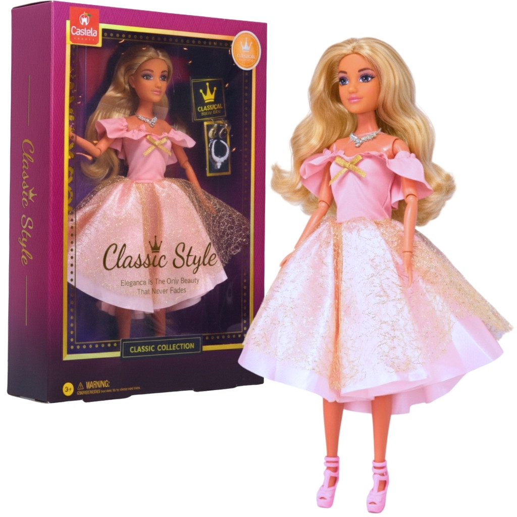 Boneca Anlily Classic Style Detalhes Em Dourado C/ Acessórios CBS0243 - Castela em Oferta na Shopee