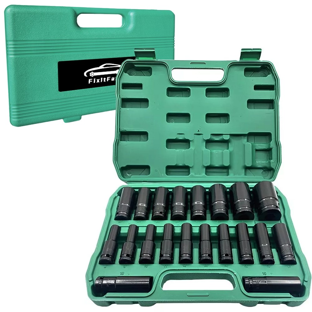 Conjunto De Soquetes 20pc, Ferramenta De Acionamento De 1/2 Verde