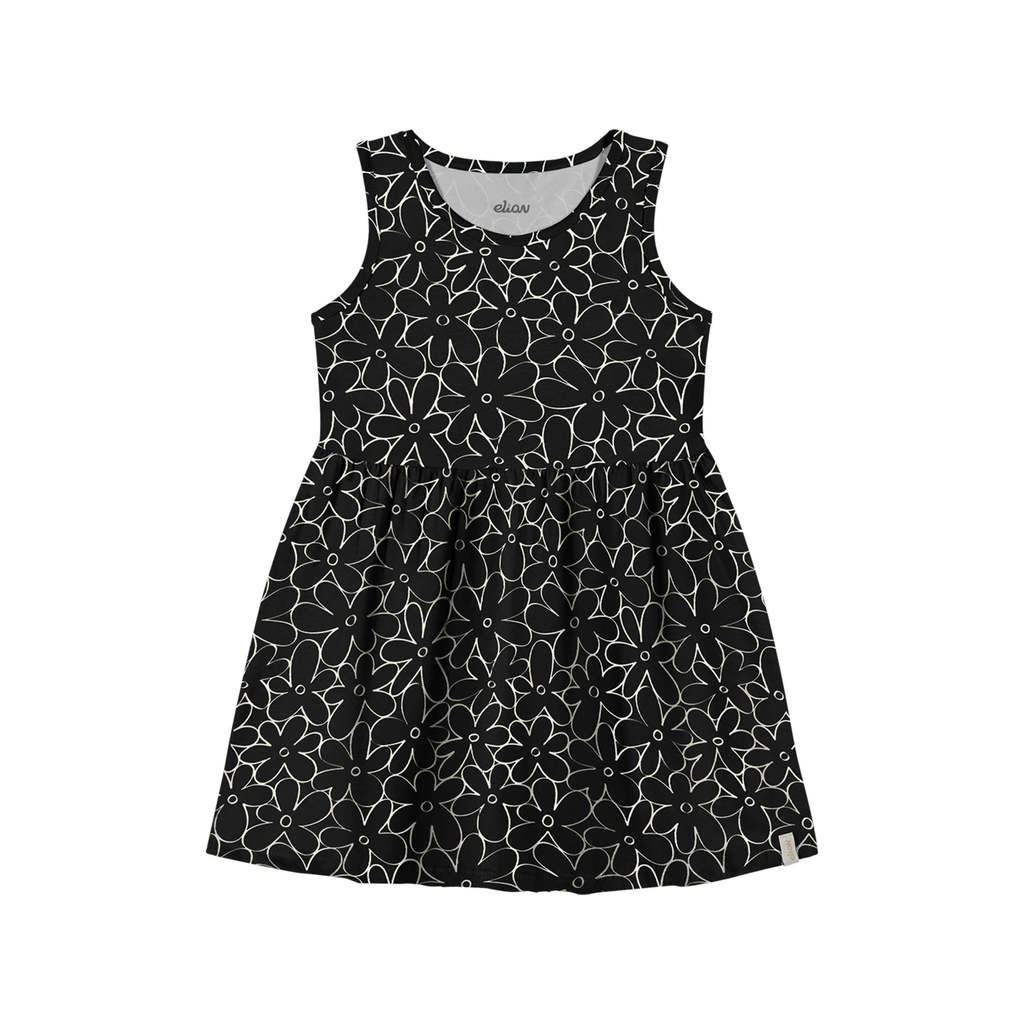 Vestido Regata Infantil Menina Delicado Elian Preto