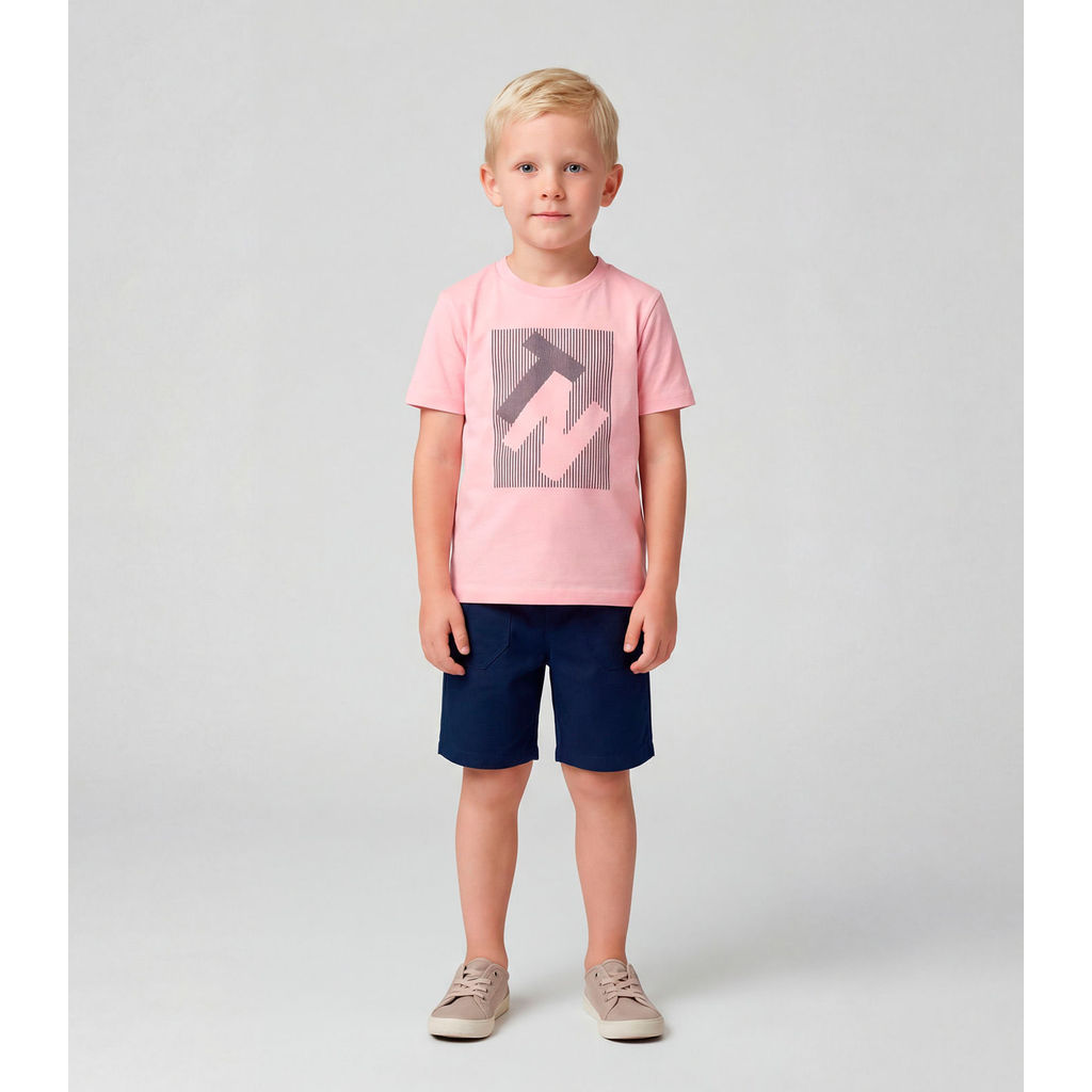 Conjunto Menino Camiseta com Bermuda Trick Nick Rosa