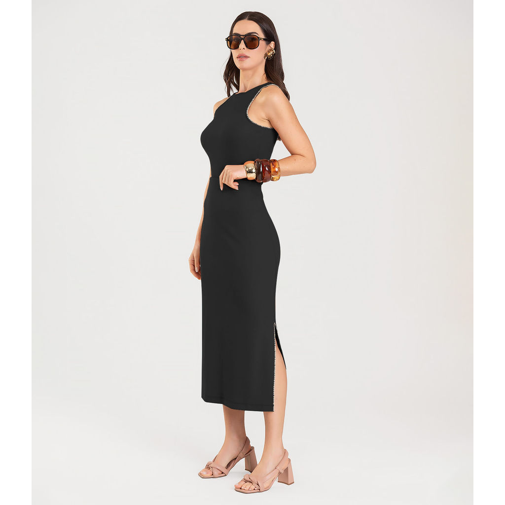 Conjunto Feminino Regata e Saia Dianna Preto em Oferta na Shopee