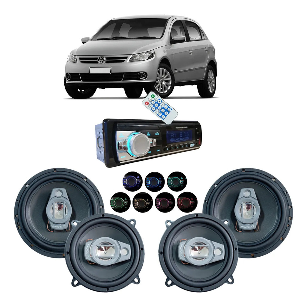KIT SOM AUTOMOTIVO ALTO FALANTES GOL G5 2008 ATÉ 2012 4 PORTAS