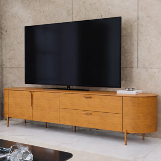 Rack Para Sala de Estar TV 75 Pol Orgânico Dion D05 Cedro - Lyam Decor em Oferta na Shopee