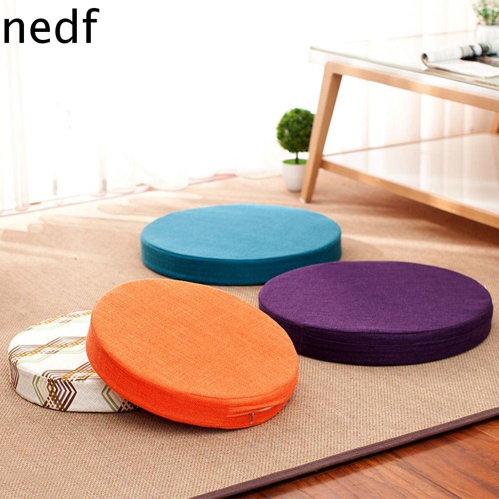 Imagem NEDFS Travesseiro Redondo Meditação Tatami Para Sala De Estar Engrossar Almofada De Assento De Leitura