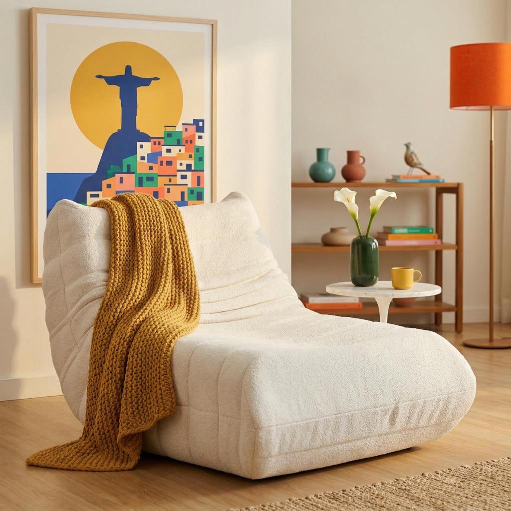 Imagem Poltrona Liv em Boucle Confortável Compcta Para Sala Moderna Premium