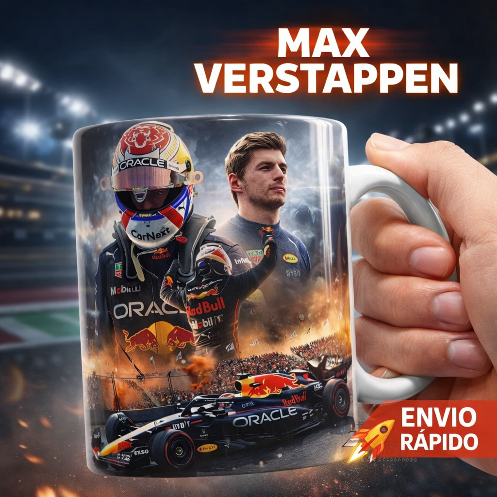 Caneca Max Verstappen F1 Red Bull Personalizada | Presente Fórmula 1 Automobilismo em Oferta na Shopee