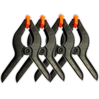 Pregador Sargento Grampo Plástico Resistente 10,5cm Kit 4 Peças Multiuso Fixar Prender Segurar