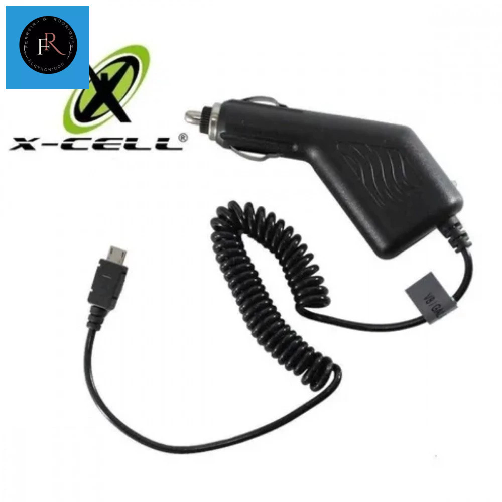 Carregador Veicular V8 - CX-012 X Cell para celular cabo de 60 cm CX-012-V8