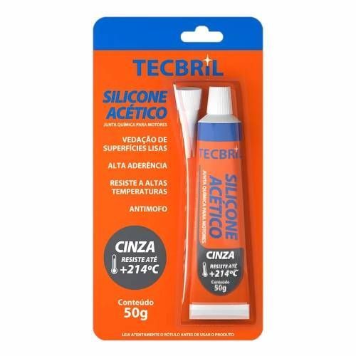SILICONE ACETICO ALTA TEMPERATURA CNZ ANTIMOFO VEDAÇÃO SELAGEM COLAGEM AUTOMOTIVO INDUSTRIA TECBRIL
