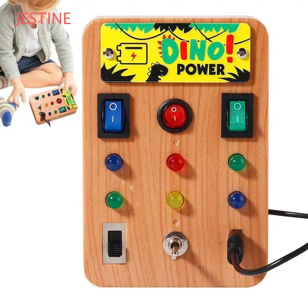 Placa De Atividades Infantis JESTINE , Eletrônica Ocupada Para Crianças Com Interruptor De Luz LED , Adesivo De Desenho