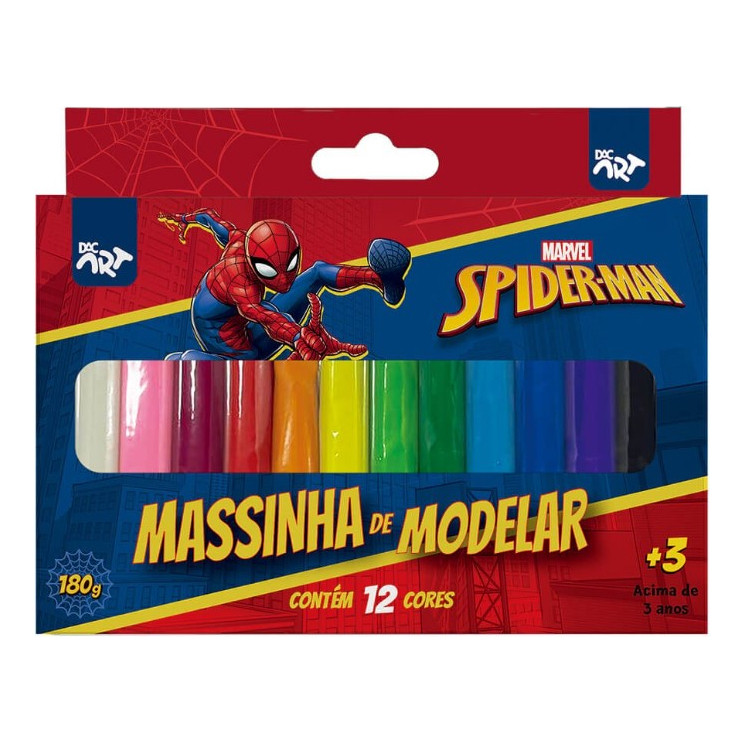 KIT HOMEM ARANHA MASSINHA+PINTURA+GUACHE+COLA GLITTER