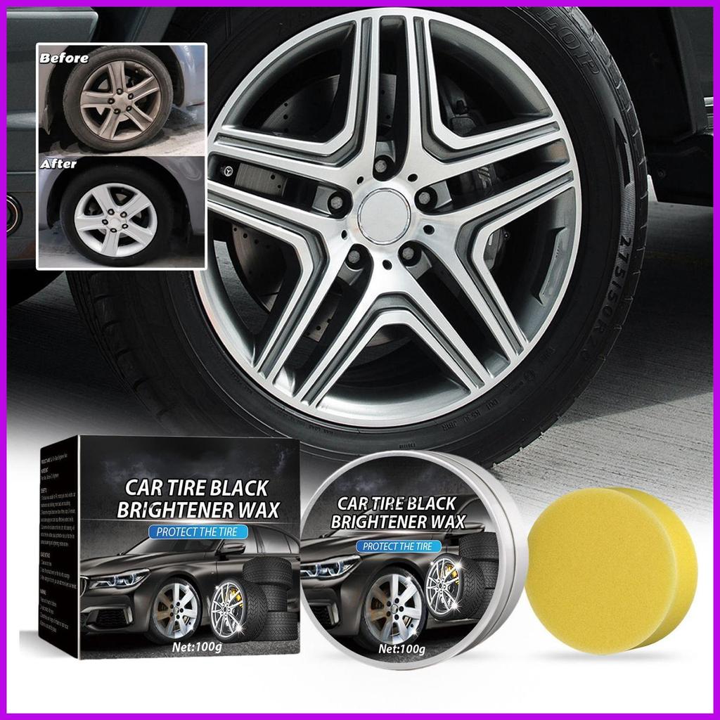 Brilho De Pneu 100g Protetor Preto De Longa Duração Com Pasta De Revestimento De Esponja Para Caminhão Automotivo SUV sh