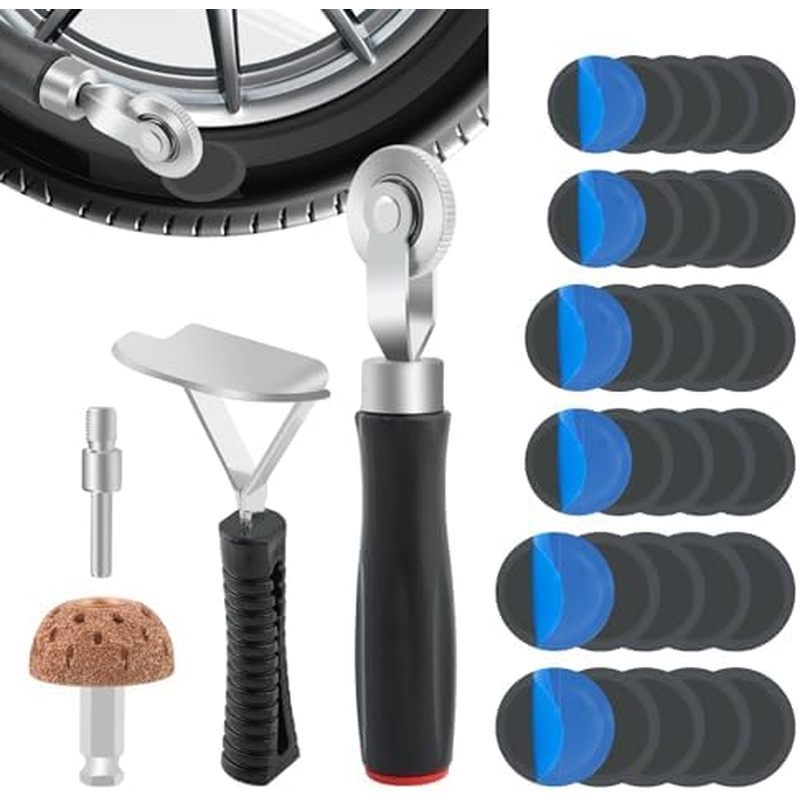 Xiaokeis 30 + 3PCS Kit De Rolo De Remendo De Pneu , 30 Peças De Ferramenta De Plugue Reparo De Pneus (32/45/55 mm) , Par