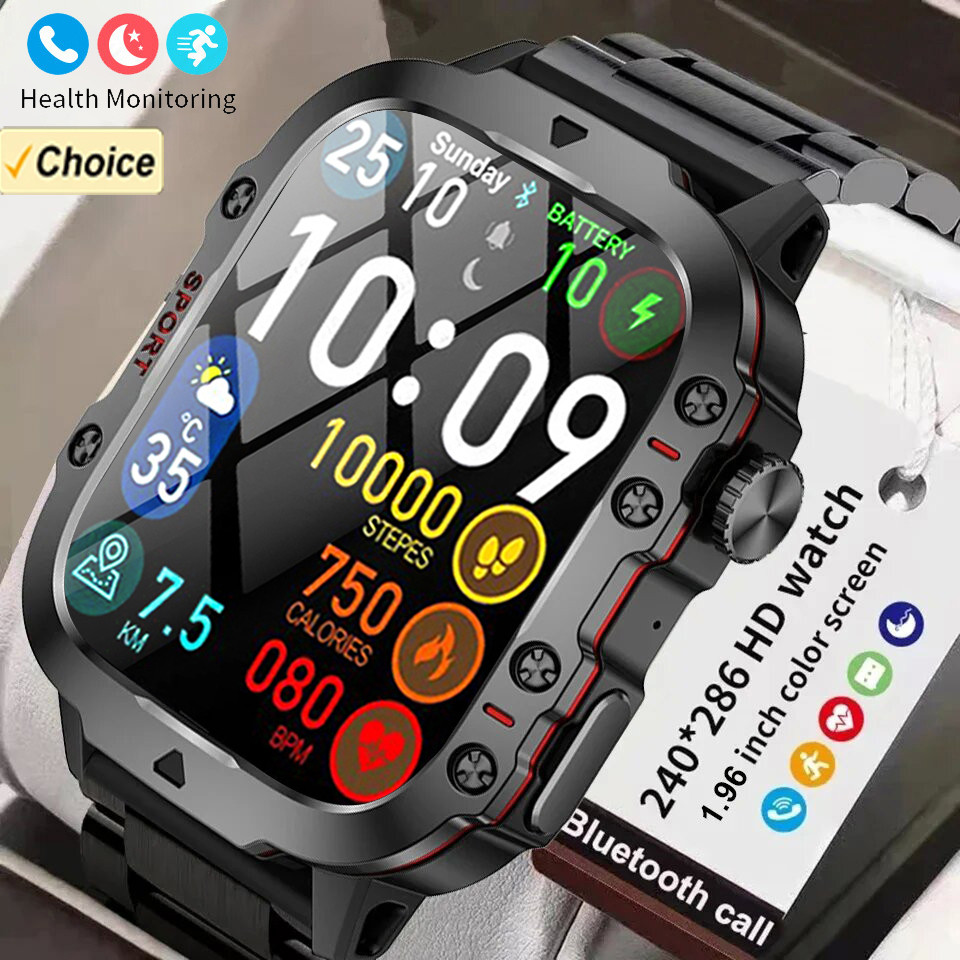 LIGE Original 3ATM à prova d'água relogio inteligente masculino ao ar livre 100+ esportes detecção de oxigênio no sangue