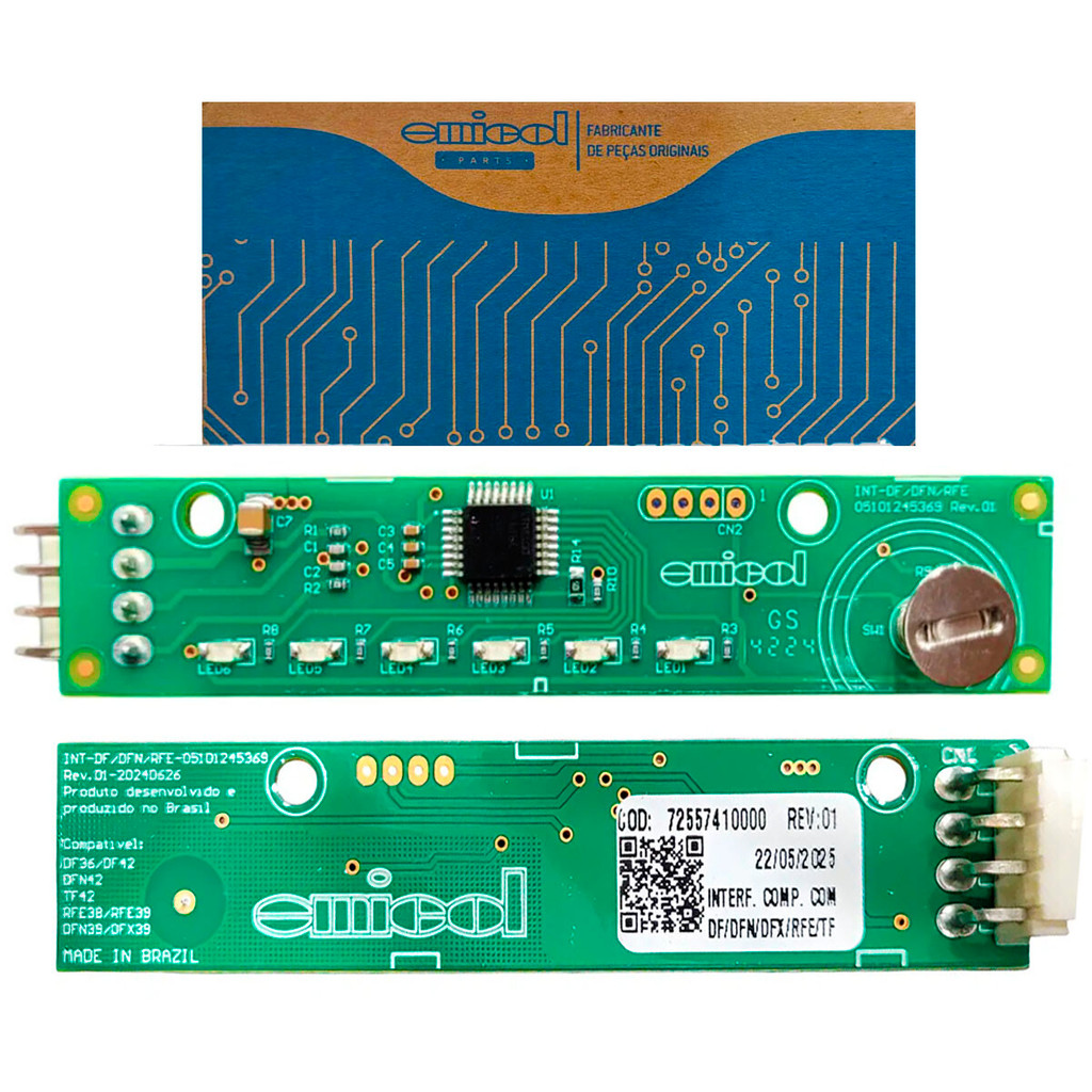 Placa Interface Geladeira Electrolux 64500857 Emicol Bivolt DF36 DF42 DFN42