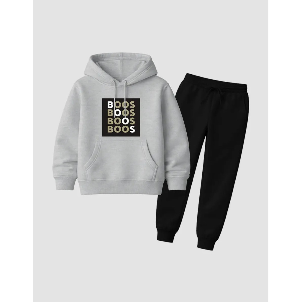 Conj Calça Inf E Blusa De Frio Moletom Canguru Capuz Agasalho Flanelado