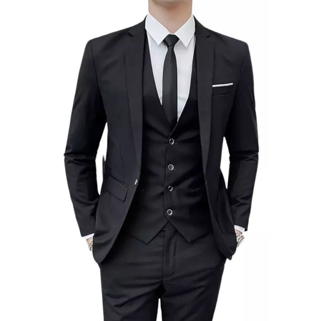 Terno Slim Masculino Kit Completo de Luxo - Calça + Blazer + Colete