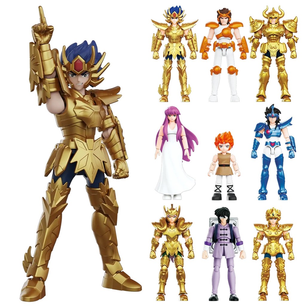 Saint Seiya Galaxy 3 Blokees Bonecos Minifiguras Cavaleiros De Ouro Articulados