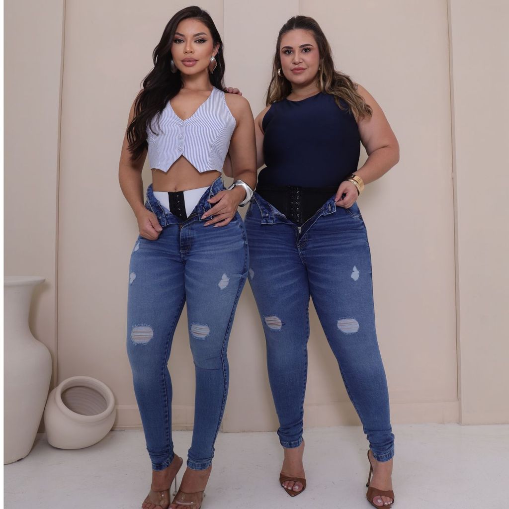 Calça Jeans Feminina Lipo Shape Skinny com Elastano Premium 2293