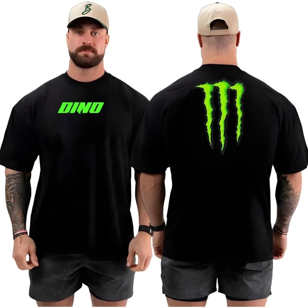 Camiseta Masculina Academia Dind Lançamento 100% algodão Unissex Plus Size Oversized Premium - Estampaê