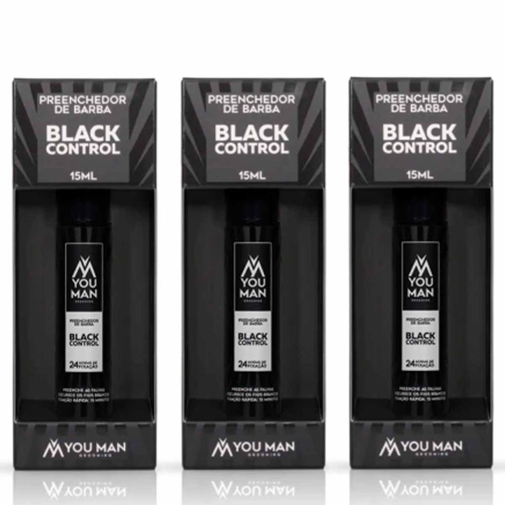 Kit 3x Escurecedor Preenchedor De Falhas Barba Preto You Man