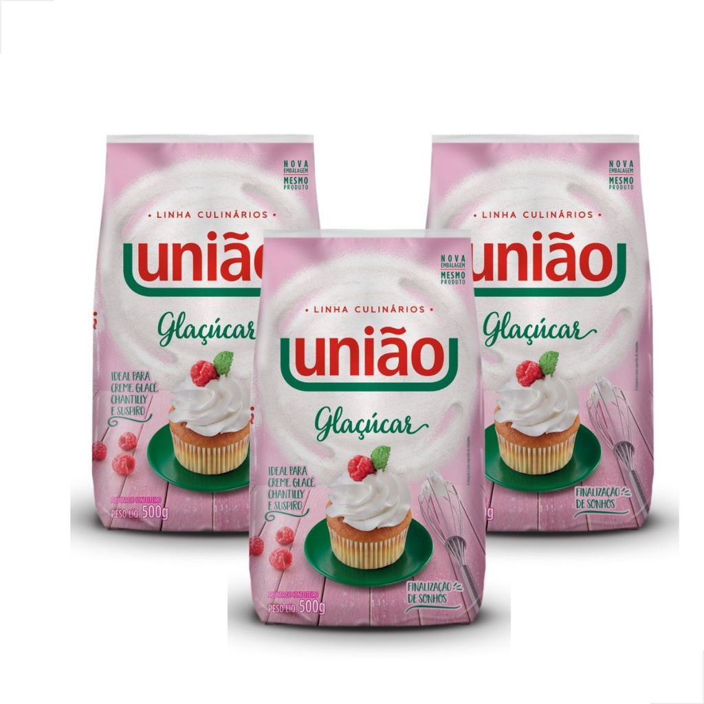 Açúcar Confeiteiro União Glaçúcar 500g Original – Ideal para Confeitaria em Oferta na Shopee