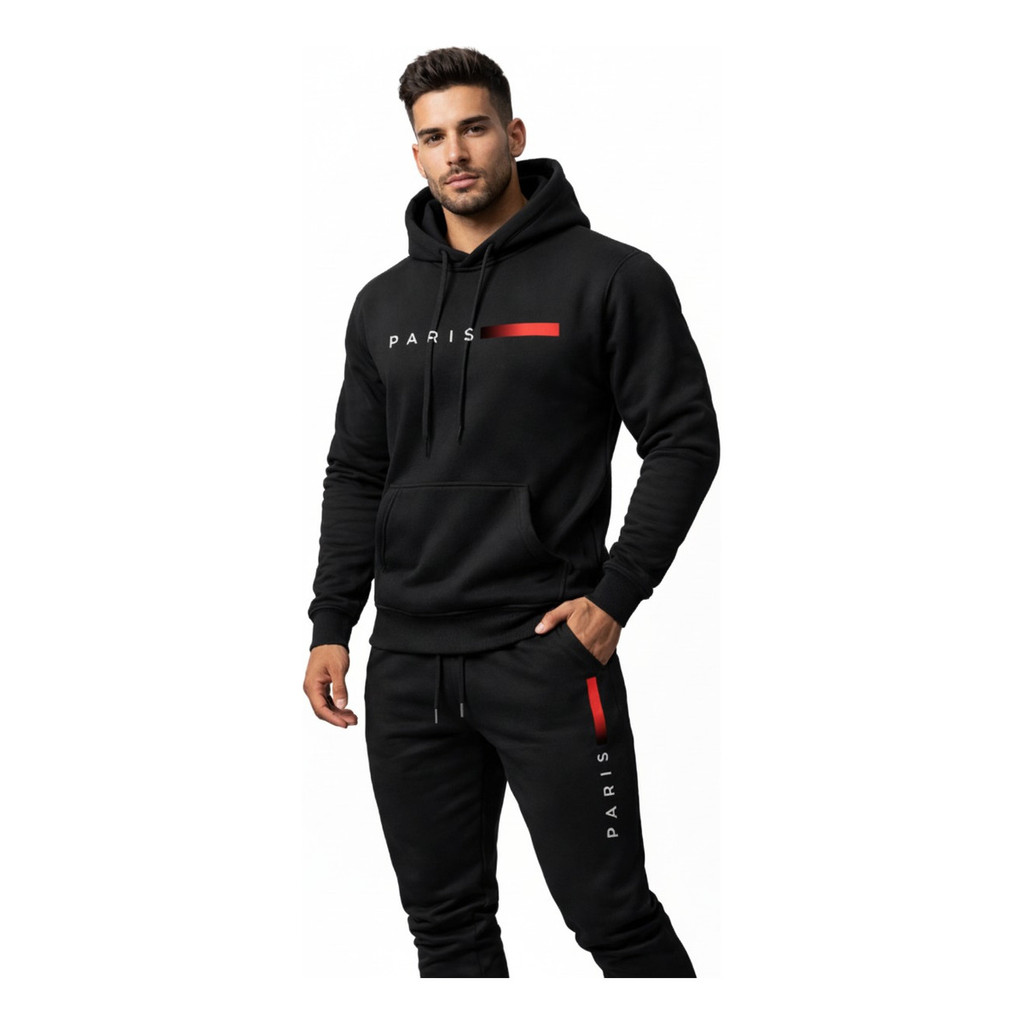 Agasalho Masculino Moletom Estampado Conjunto Blusa + Calça Estampa Paris