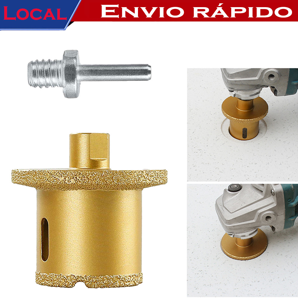 Serra Copo Diamantada 40mm para Porcelanato e Mármore, Profundidade 40mm, Rosca M14 para Esmerilhadeira em Oferta na Shopee