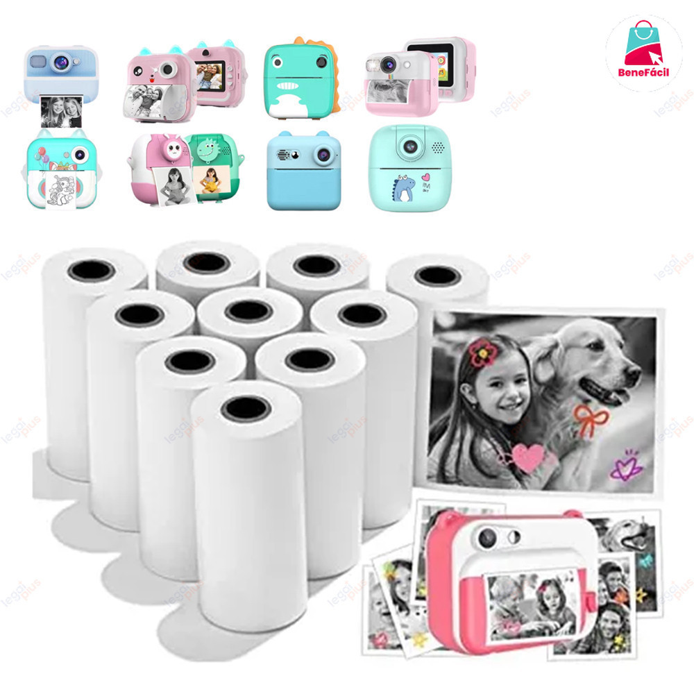 Kit de 30 Refis de Papel Térmico - Ideal para Impressora Portátil e Máquina Fotográfica Instantânea