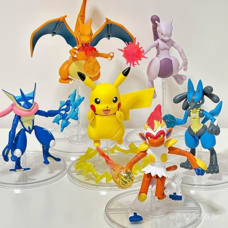 Montagem Original De Pokémon articulado Lucario Greninja Mewtwo Figura De Carruagem Infernape