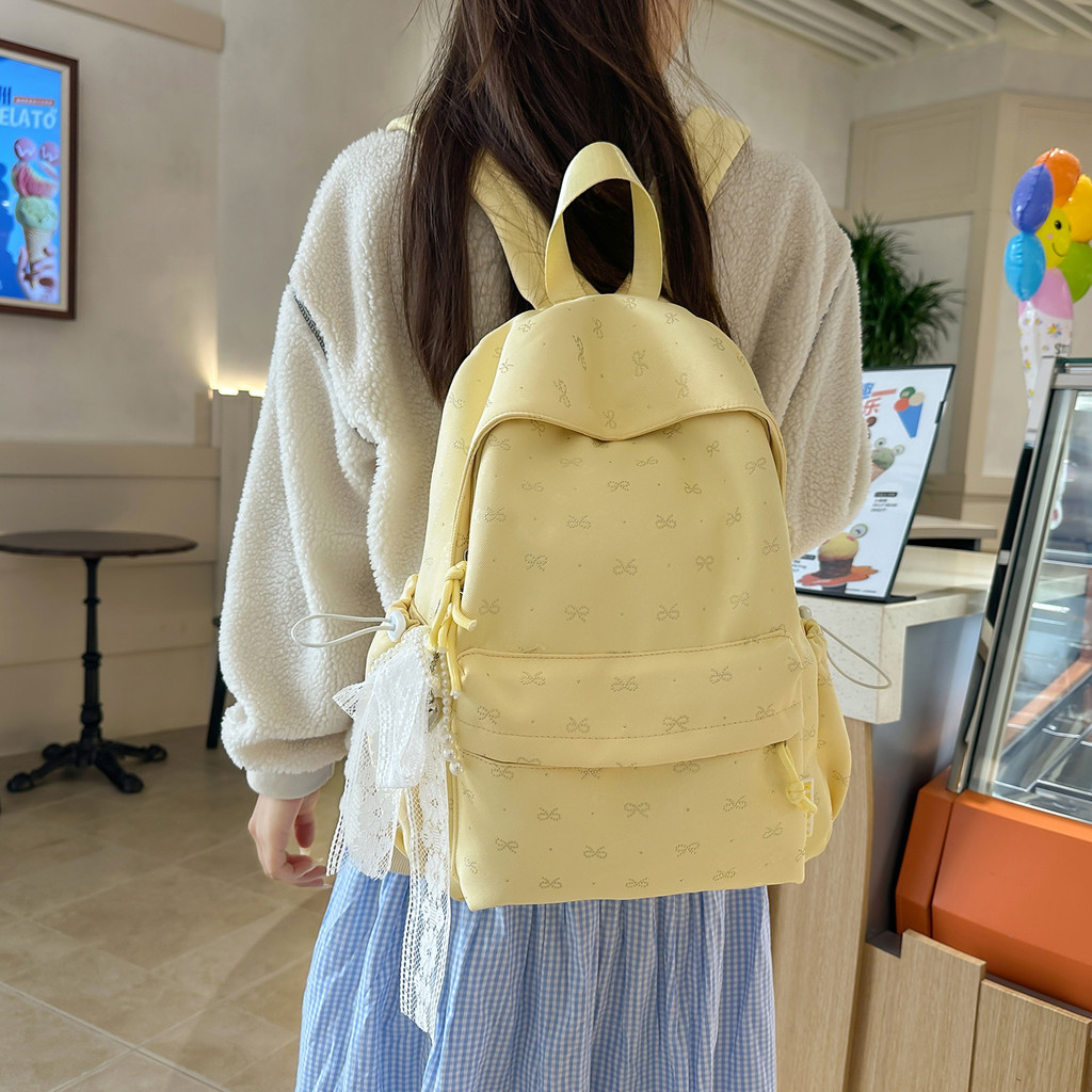 Mochila estilo casual diário estilo menina flor mochila grande capacidade bolsa escolar estudante mochila casual