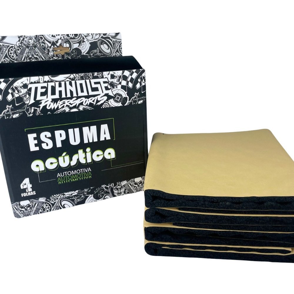 Espuma Acústica com Cola Technoise 30x90x23mm 4 Folhas em Oferta na Shopee