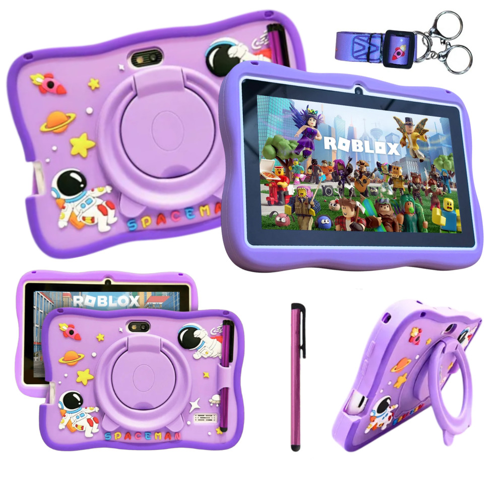 Tablet Infantil128gb Android 7 Polegadas 8gb Ram Wifi 5G Roblox + Capinha Astronauta Roxo em Oferta na Shopee