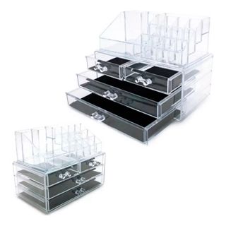 Organizador Maquiagem Caixa Acrílico Transparente Portátil Com Espelho ENVIO IMEDIATO em Oferta na Shopee