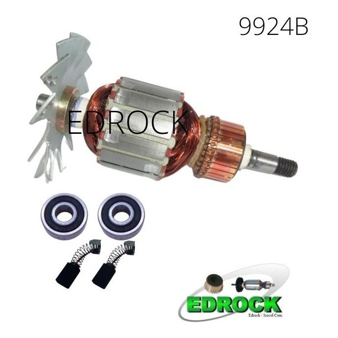 9924B Makita Lixadeira de Cinta Induzido Rotor 220V Rolamentos Escovas Carvão