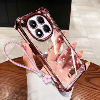 Capa VRQR Para Xiaomi Redmi Note 15 Pro Plus + 5G 4G Poco M8 5G Flor Impressão À Prova De Choque De Telefone Transparent em Oferta na Shopee