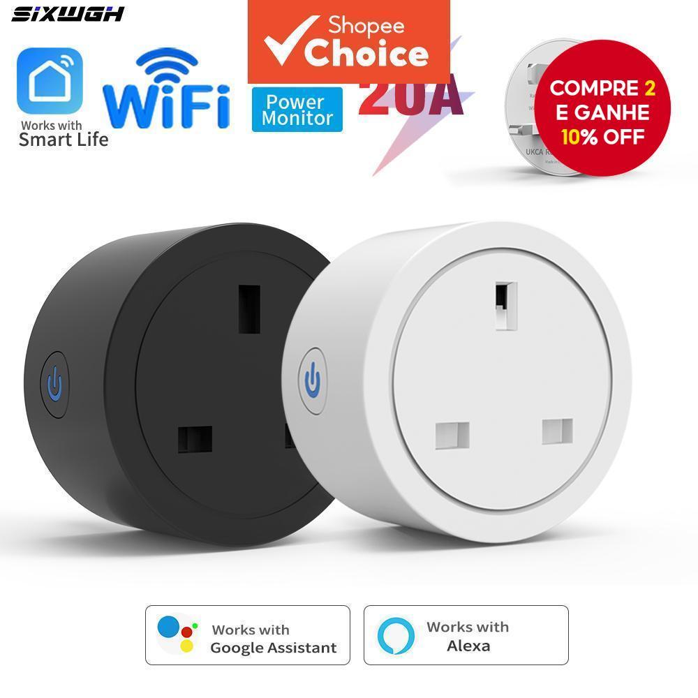 Tomada inteligente Cozylife Wifi Plug UK 16A com interruptor Wifi, medição de energia, timer, controle pelo aplicativo