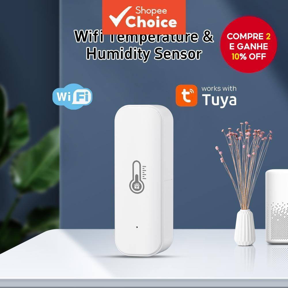 Novo sensor de umidade e temperatura Tuya WiFi, sensor de umidade interna, monitoramento via aplicativo, alimentado por