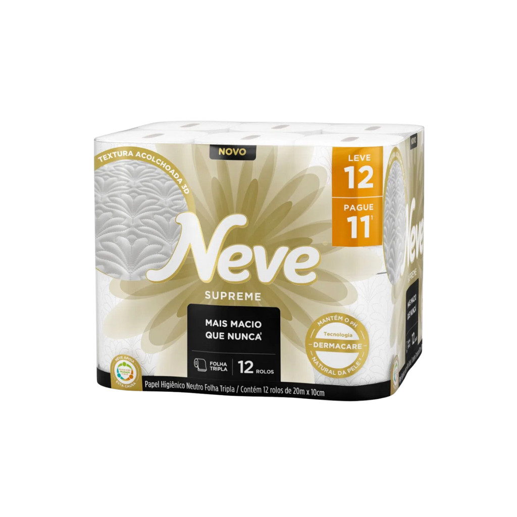 Papel Higiênico Folha Tripla Leve 12 Pague 11 Neve