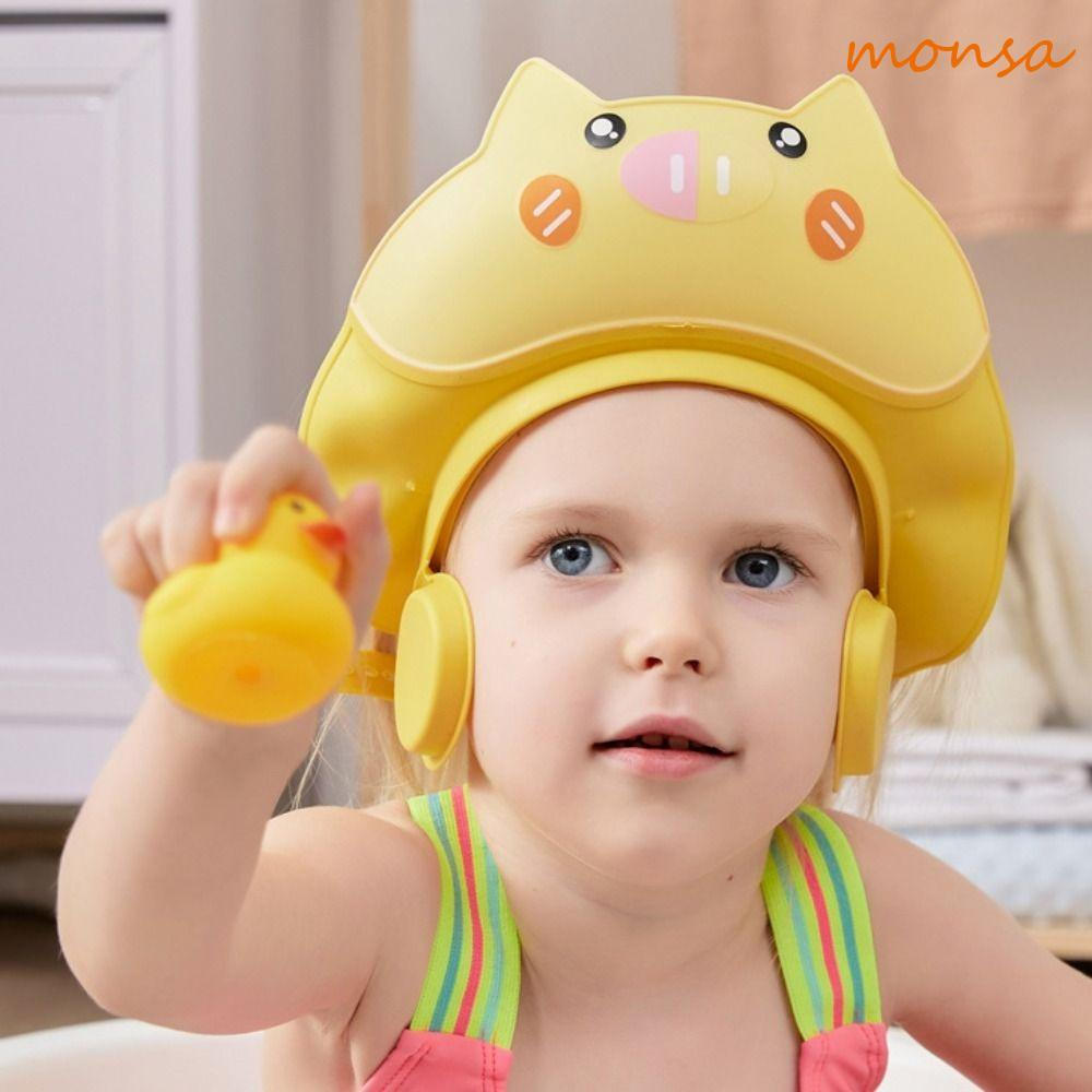 Boné De Shampoo Para Bebê MONSA , Touca De Banho Ajustável Em Formato De Animal Fofo Infantil Macia À Prova D'água
