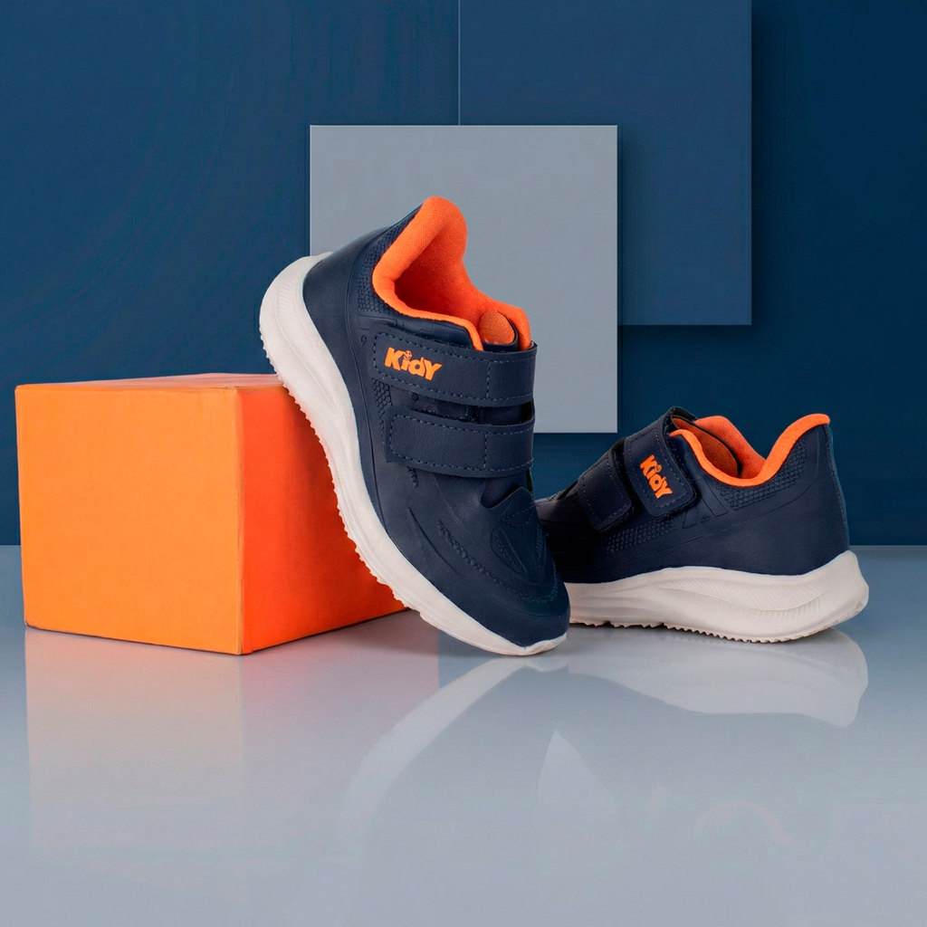 Tênis Infantil Menino Kidy Super Conforto Respitec Marinho Leve Escolar Calce Fácil em Oferta na Shopee