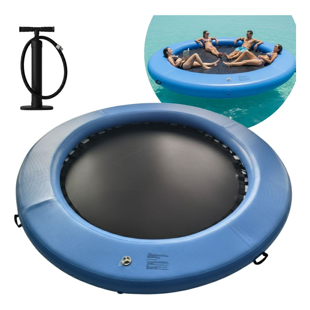 Boia Inflável Deck Flutuante 3m Para Praia Represa Ou Lago Conforto Lazer E Plataforma Aquática