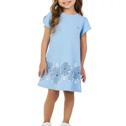 VESTIDO INFANTIL MENINA EM COTTON MAQUINETADO