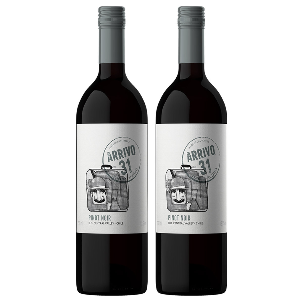 Vinho Tinto Chileno Arrivo 31 Pino Noir 750ml Kit 2 Unidades em Oferta na Shopee