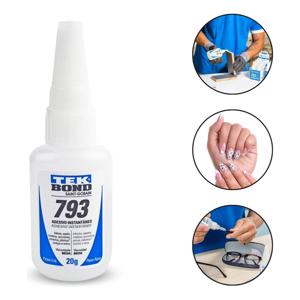 Cola Instantânea TekBond 793 20g Super Bond Top Qualidade - Transparente